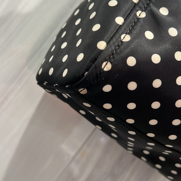 Kate Spade Black and White Polka Dot Fabric Handbag Crossbody EUC - Picture 11 of 17